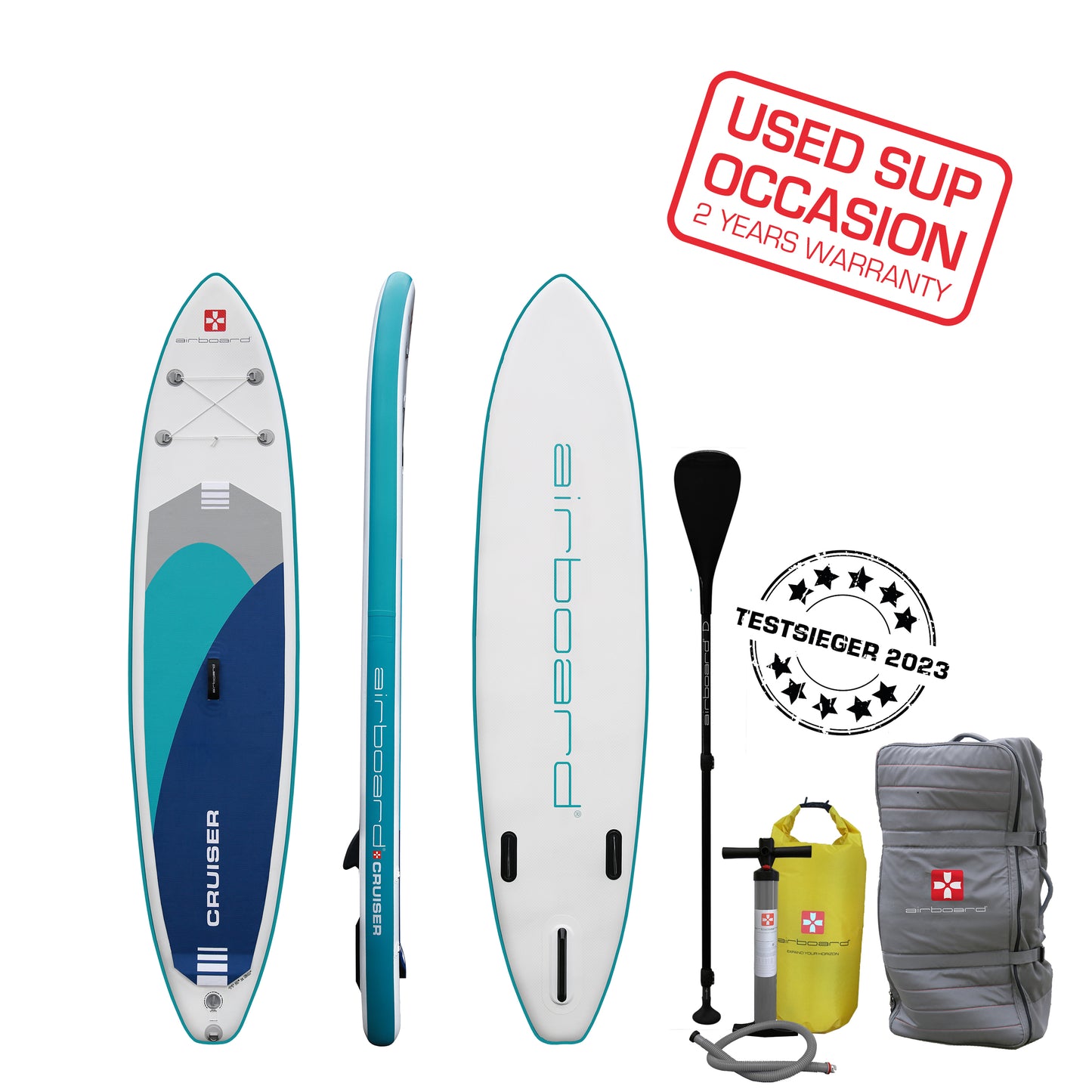 Airboard CRUISER 11'2'' Cyan - Outlet-SUP, 2 Jahre Garantie