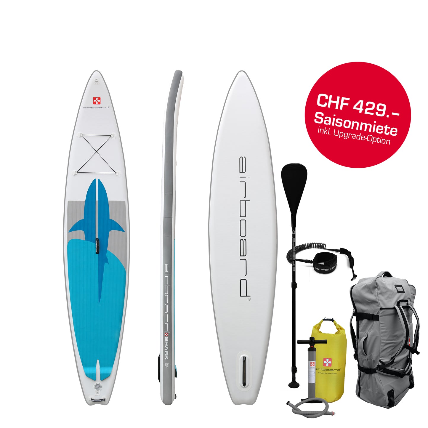 Saisonmiete Airboard SHARK 12'6''